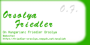 orsolya friedler business card